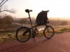 Testfahrt vom letzten Donnerstag (60km). Rucksack schwerer als Faltrad.